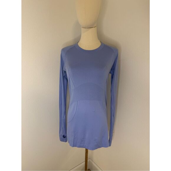 lululemon athletica Tops - lululemon athletica Swiftly tech Long Sleeve Hip Length‎ in Periwinkle - Size 8